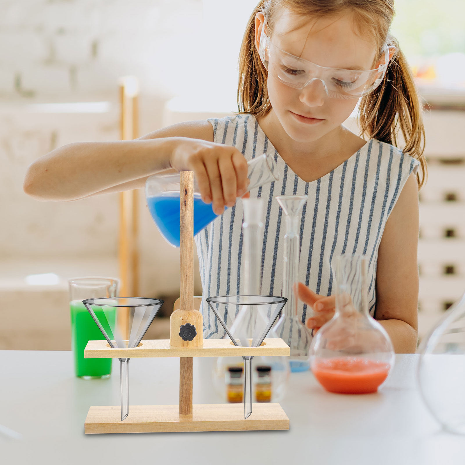 Science Experiment - 1Pcs Double Hole Funnel Rack Premium