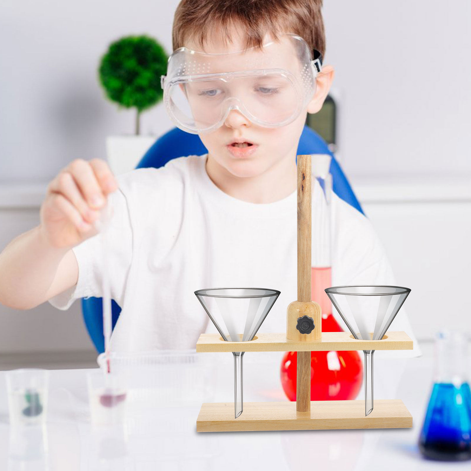 1Pcs Double Hole Funnel Rack P - đánh giá và giá Science Experiment