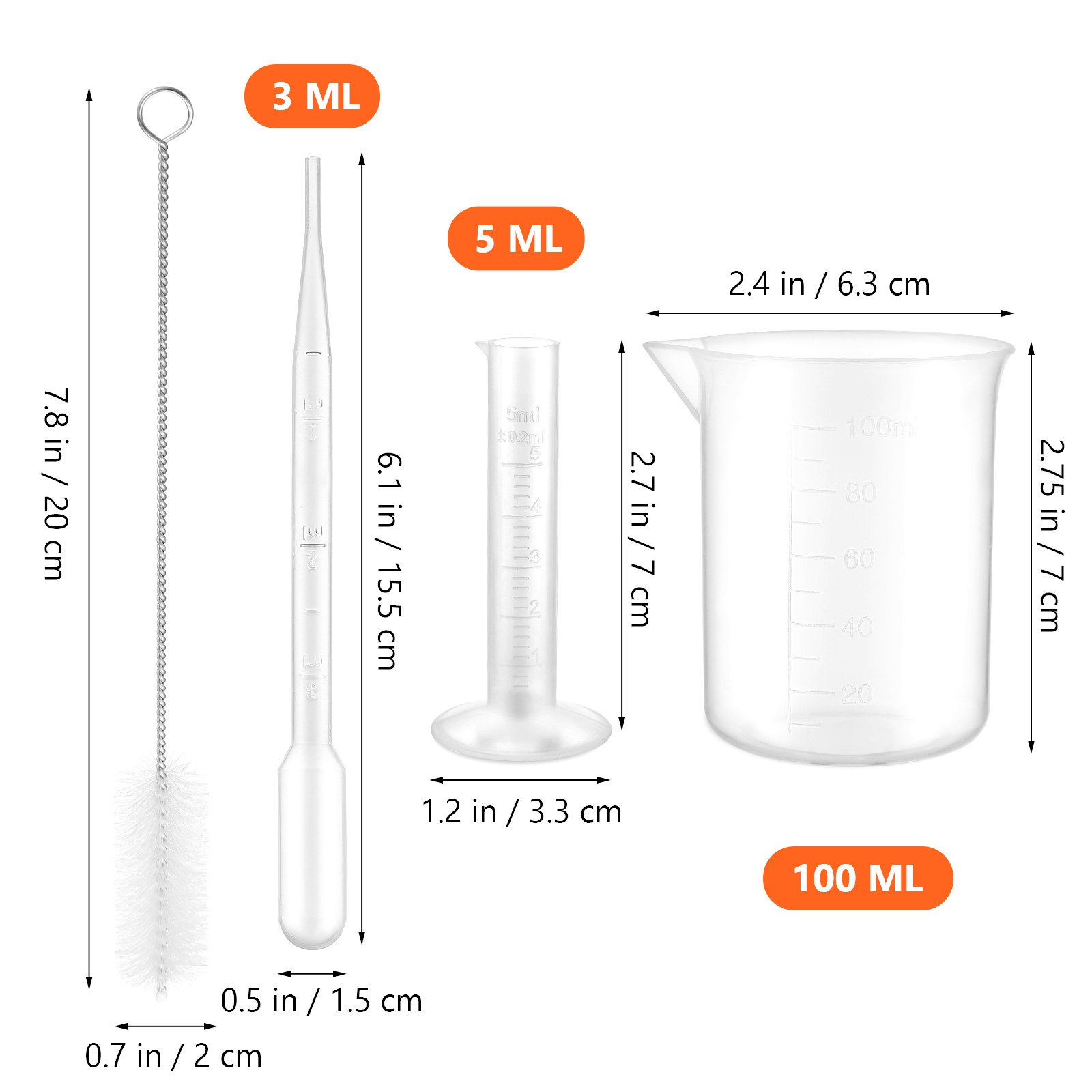 1 set 1 Set Plastic Graduated  - đánh giá và giá Science Experiment