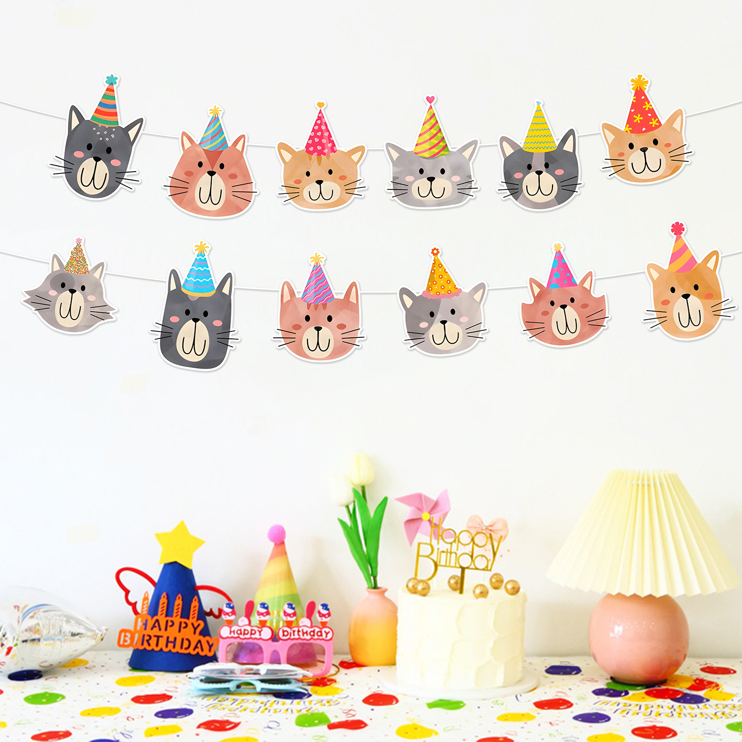Cute Cartoon Pet Cat Party Fla - đánh giá và giá Science Of Happiness