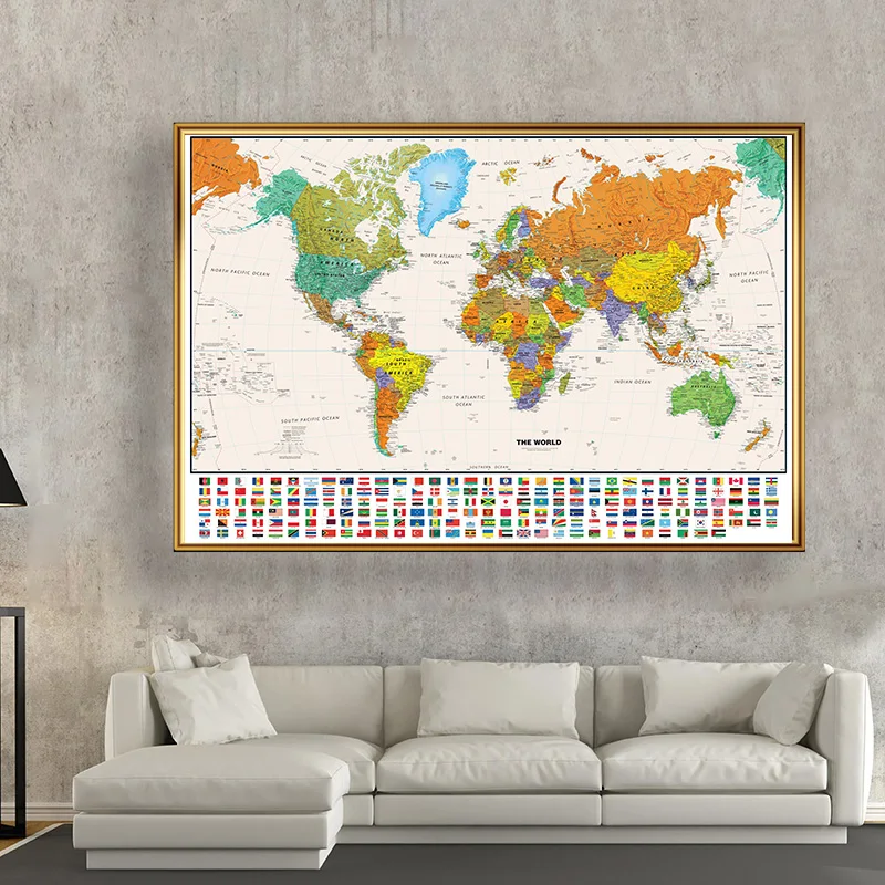 100*70cm World Map Classic Edi - đánh giá và giá Star Map Poster