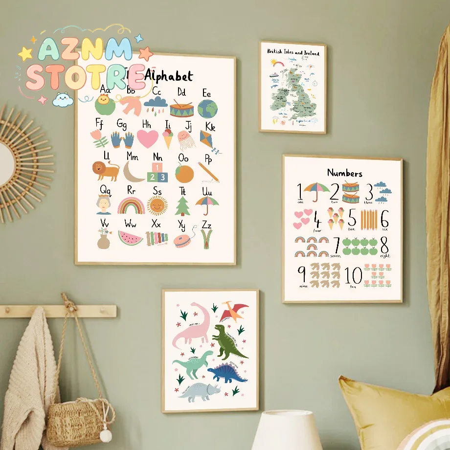 Animal World Map Dinosaur Alph - đánh giá và giá Star Map Poster